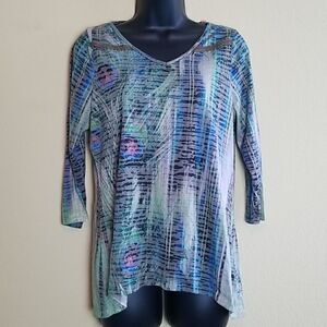 One World Long Sleeve Peacock Top